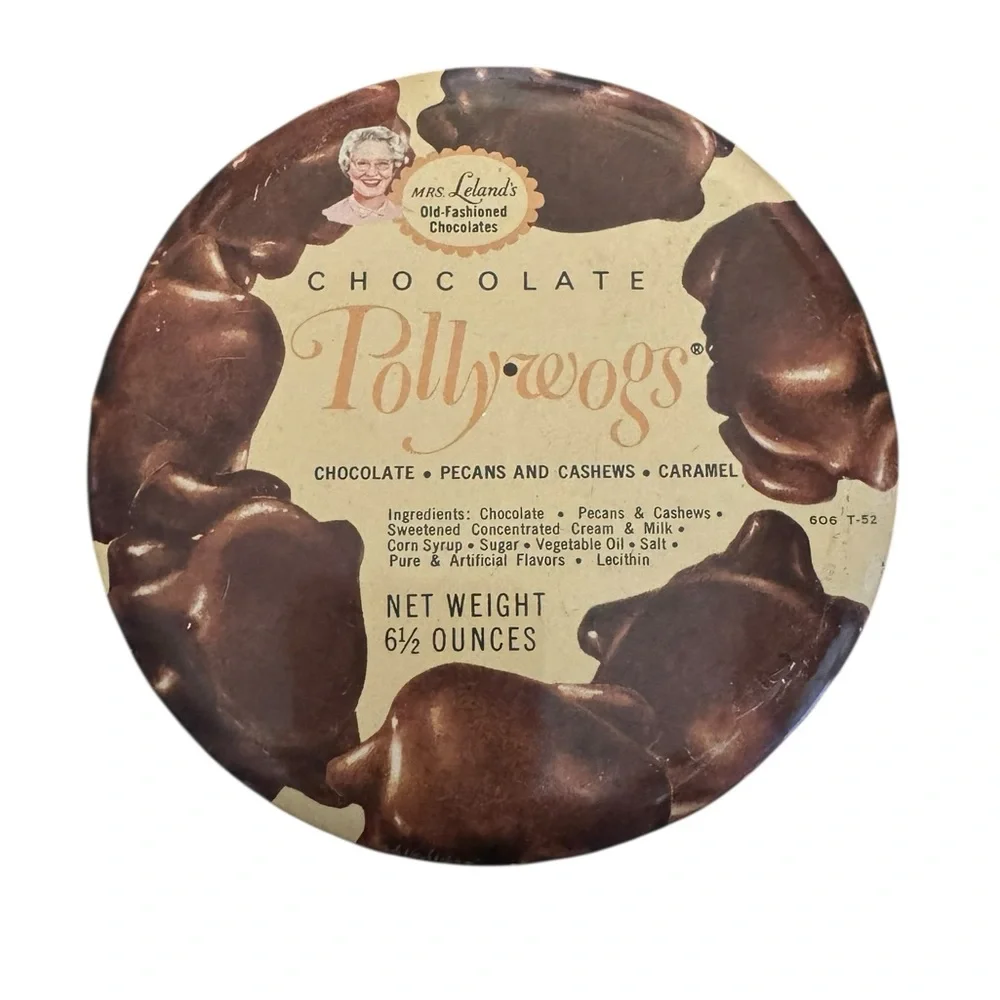 Chocolate Pollywogs Vintage Metal Tin